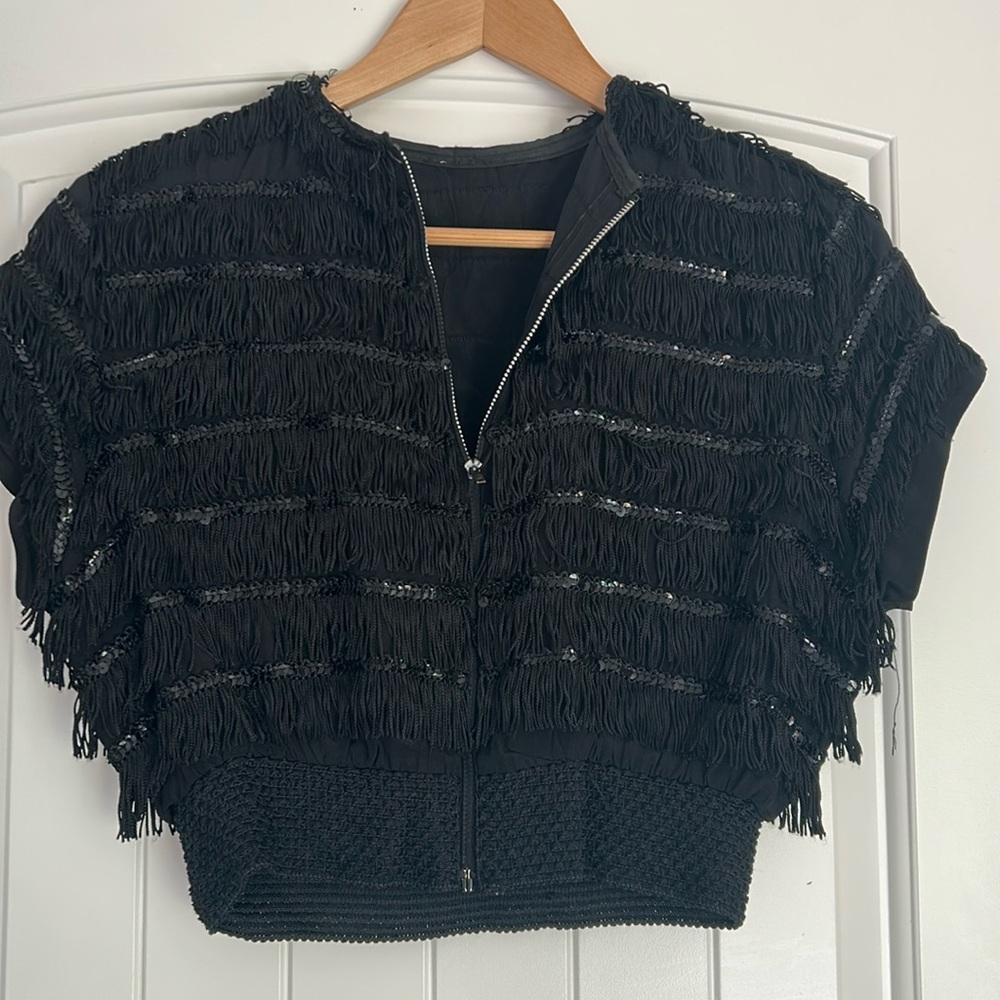 Vintage crop sequin top